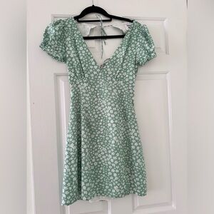 Princess Polly green floral mini dress